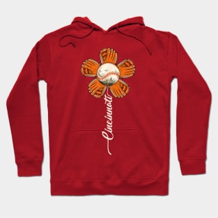 Cincinnati baseball flower Hoodie